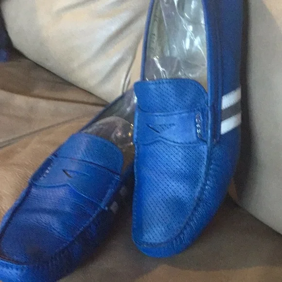 Prada | Shoes | Prada Blue Loafers Size 1 | Poshmark